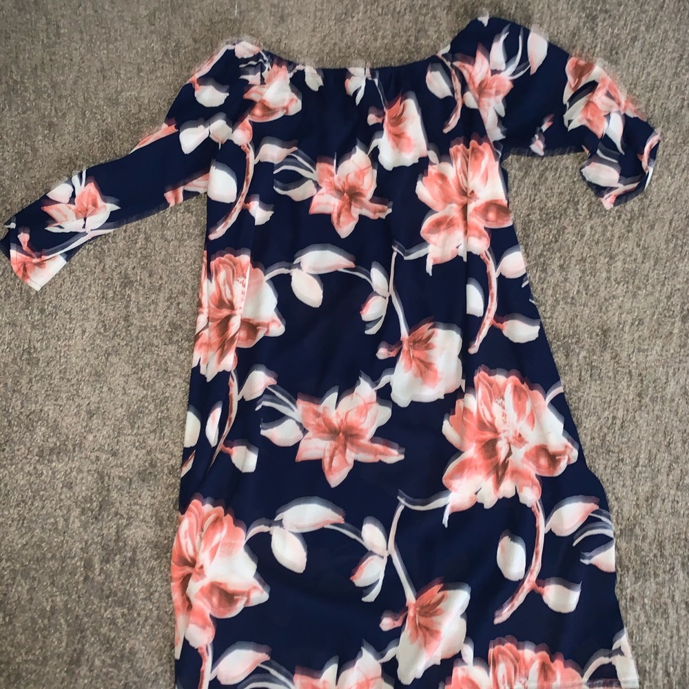Floral royal blue dress